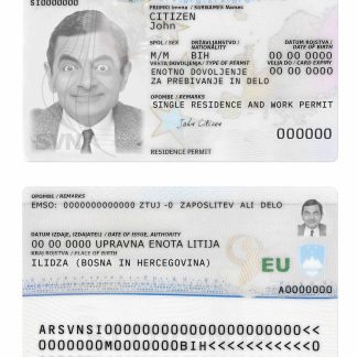 Slovenia Residence Permit Card Download Template File