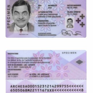 Switzerland Residence Permit Card Download Template File