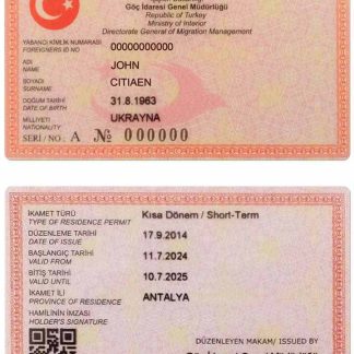 Turkey Residence Permit v2 Download Template File