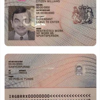 United Kingdom Residence Permit v1 Download Template File