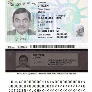 USA Green Card Permanent Resident Card 2010 Download Template File