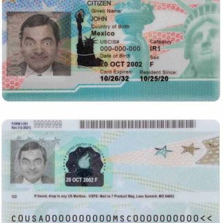 USA Green Card Permanent Resident Card 2023 Download Template File