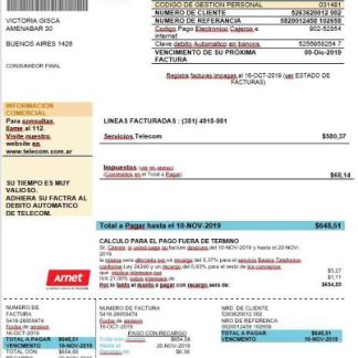 Argentina telecom bill download template file