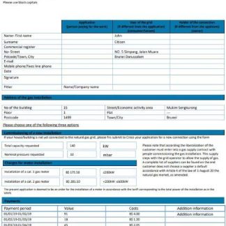 Brunei Gas Carriers gas utility bill download template file