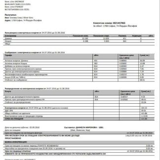 Bulgary electricity utility bill template in Word and PDF download template file