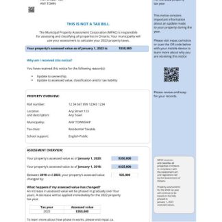 USA Ontario MPAC utility bill, PDF and Word download template download template file