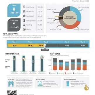 USA Texas Blue Energy utility bill, Word and PDF template download template file