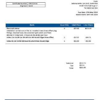 Costa Rica Costa Rican Institute of Electricity utility bill download template file