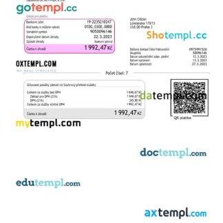 Czech Republic T Mobile utility bill Word and PDF template (2) ka download template file