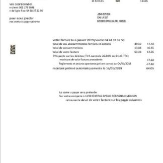 France Orange utility bill download template file