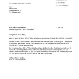 Germany Schufa utility bill Word and PDF template scr download template file