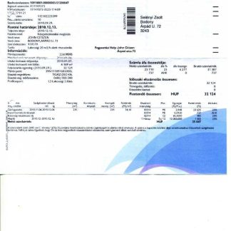 Hungary Tigáz utility bill in PSD format download template file