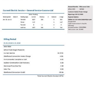 Iceland National Power Company of Iceland Landsvirkjun electricity utility bill download template file