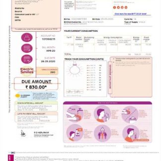 INDIA ADANI ELECTRICITY utility bill Word and PDF template download template file