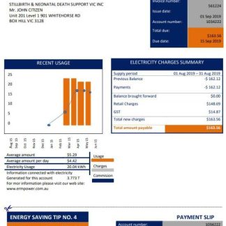 Australia ERM Power electricity proof of address utility bill download template file