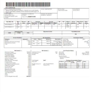 INDIA DVVNL utility bill Word and PDF template download template file