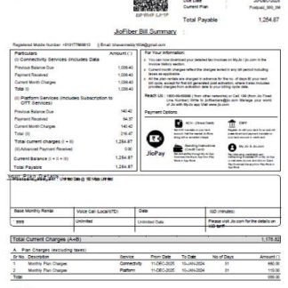 India Jio Digital Life utility bill template in Word and PDF formats, version 4 download template file