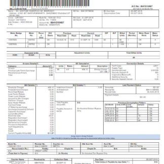 INDIA PVVNL utility bill Word and PDF template download template file