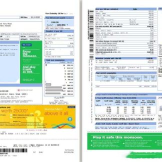 India Reliance Energy utility bill download template file