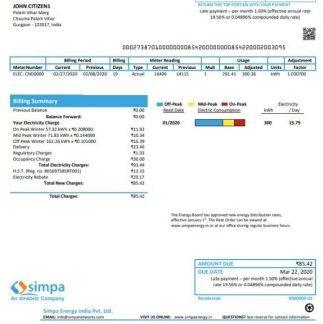 India Simpa Energy India Pvt. Ltd utility bill download template file