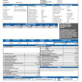 INDIA TPWODL utility bill Word and PDF template download template file