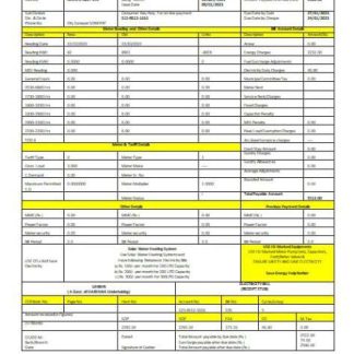 India Uttar Haryana Bijli Vitran Nigam Limited electrecity utility bill Word and PDF formats download template file