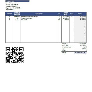 Indonesia Citranet utility bill template in Word and PDF formats download template file