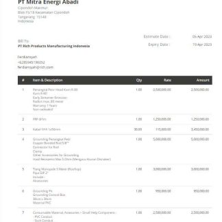INDONESIA MEA utility bill Word and PDF template download template file