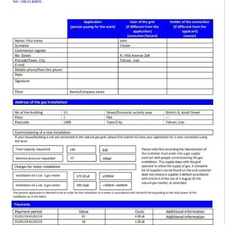 Iran National Iranian Gas Company gas utility bill download template file