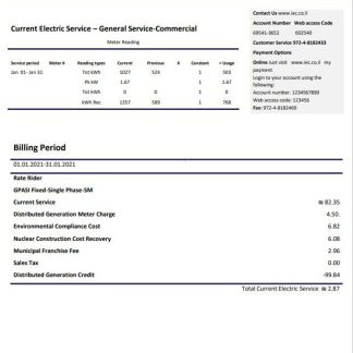 Israel Electric Corporation utility bill template in Word and PDF format (.doc and .pdf) download template file