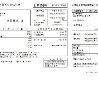 Japan Iwate Chubu Waterworks Bureau water utility bill template in Word and PDF format download template file