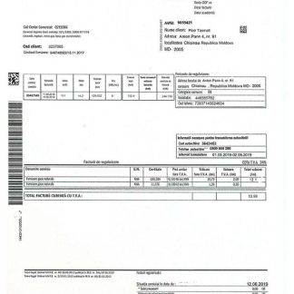 Moldova Gas utility bill template, fully editable in PSD format download template file