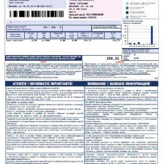 Moldova Moldovagaz utility bill template in Word and PDF formats download template file