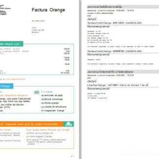 Moldova Orange utility bill version 2 scr download template file