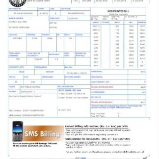 PAKISTAN FAISALABAD utility bill Word and PDF template download template file