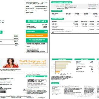 Australia Tango Energy utility bill template in Word and PDF formats, 2 pages download template file