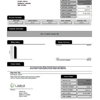 Australia Utilibill easy to fill template in Word and PDF format (.doc and .pdf) download template file