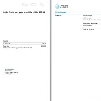 Saint Lucia internet utility bill, 3 pages scr download template file
