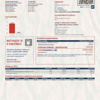 Slovakia SSE energy utility bill in PSD format download template file