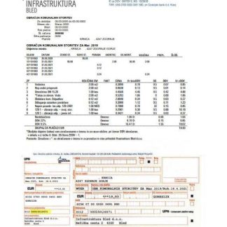 Slovenia Infrastruktura Bled utility bill template in Word and PDF format (.doc and .pdf) download template file