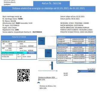 Slovenia RWE electricity proof of address utility bill template in Word and PDF format download template file