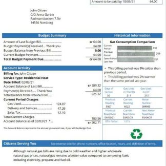 Sweden Fitol gas utility bill template in Word and PDF format download template file