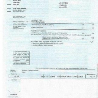 Switzerland Telecom utility bill template, fully editable in PSD format download template file