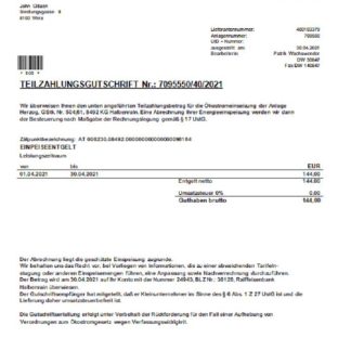 Austria Verbund Austrian Power Grid utility bill download template file