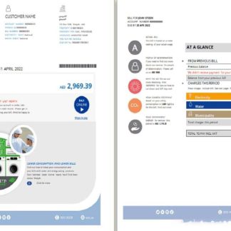 UAE Sharjah Al Ain Distribution Co. Word and PDF utility bill template (5 pages) 1 2 download template file