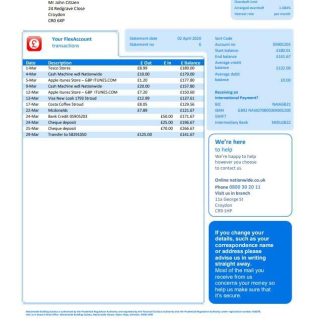 UK Nationwide utility bill template in Word and PDF format download template file