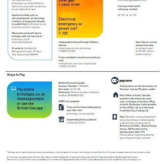 United Kingdom British Gas (3 pages), version 3 download template file