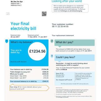 United Kingdom British Gas bill template download template file