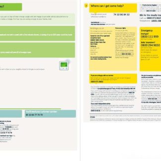 United Kingdom British Gas utility bill, Word and PDF template, 4 pages 3 4 download template file