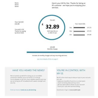 United Kingdom BT utility bill version 1 (2) download template file